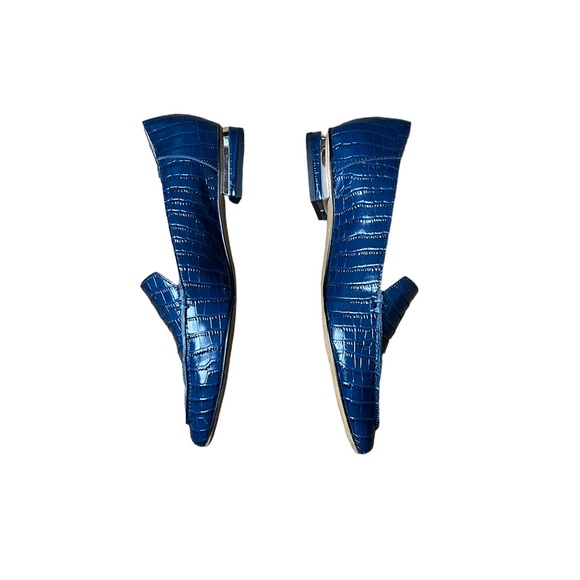 Franco Sarto Starland Croc-Embossed Leather Loafer Navy Size 7.5 M - Picture 2 of 9